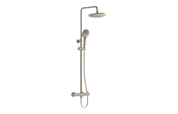 VitrA Aquaheat Bliss 240 Thermostatic Shower Column w/2-Function Overhead - Brushed Nickel